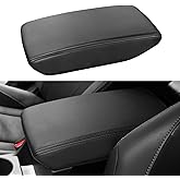 INTGET for 2026 Subaru Crosstrek/Impreza Accessories 2024 2025 Center Console Armrest Cover Leather Arm Rest Box Lid Car Middle Seat Cover Protector (Black Stitches, 2024+)