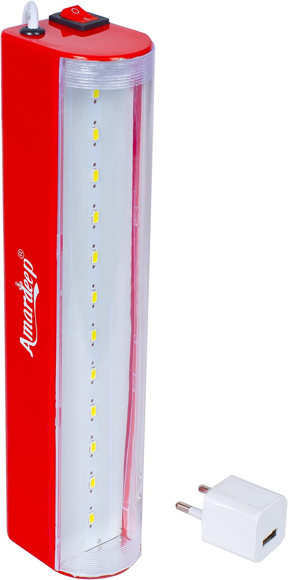 Amardeep Plastic Rechargeable Emergency Light, Red, Blue