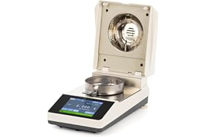 U.S. Solid Moisture Analyzer - 0.005 g, 0.05% Readability Moisture Balance for Lab Test Analysis, 5-inch Touch Screen