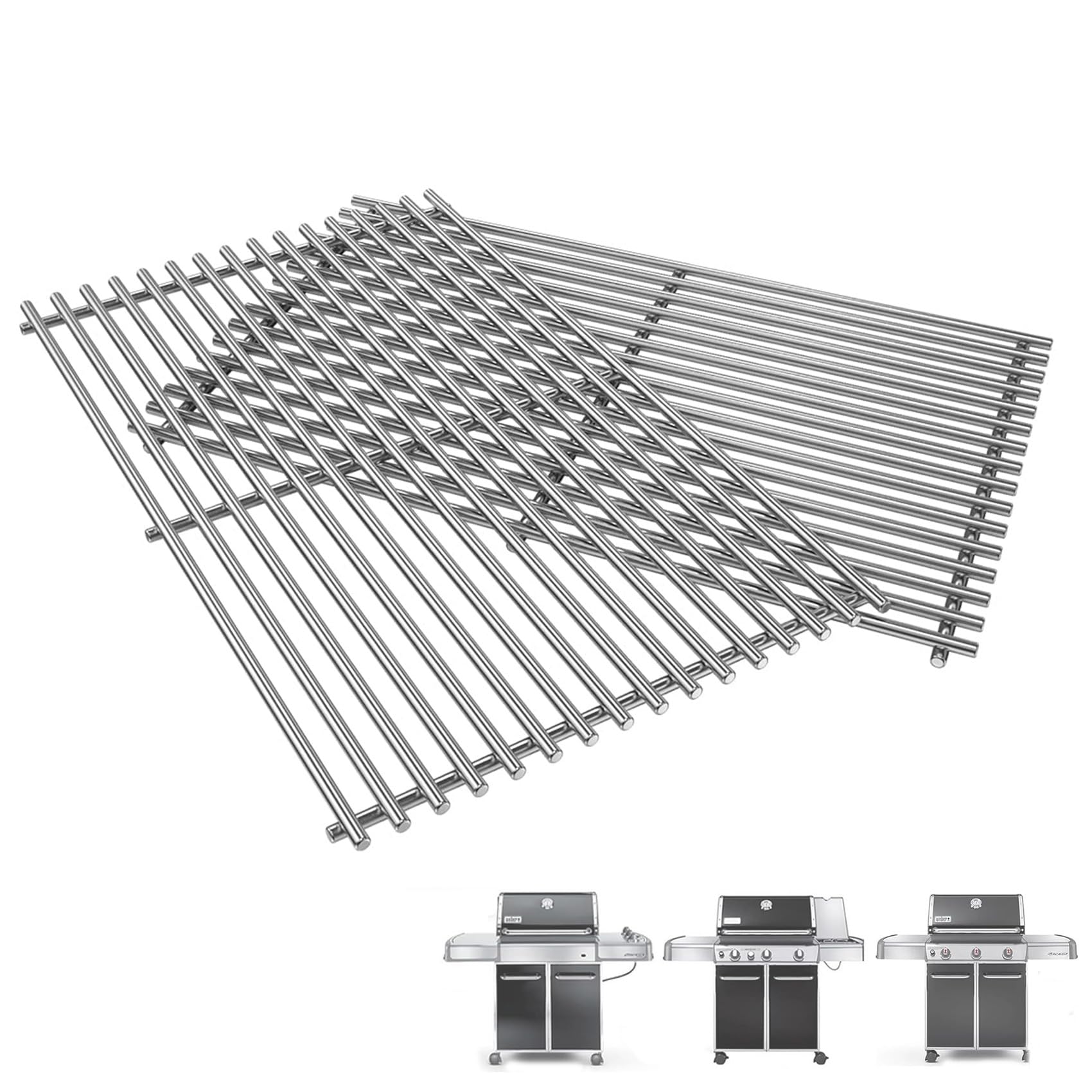 Photo 1 of SafBbcue 18.75" Stainless Steel Cooking Grates for Weber Genesis II E-310 E-315 E-325 E-330 E-335 S-310 S-335 SE-310 SE-335 Grills,Grill Grids & Grates,Replace for Weber 66802/66095