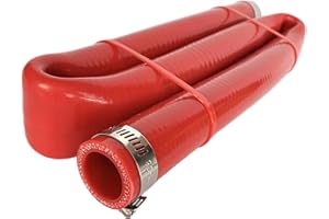 Bekelan 22MM (7/8") X 3.28FT Red High Temp Reinforced Silicone Heater Hose Radiator Coolant Straight Line(Work Pressure 145PSI/4-ply Reinforced/5MM Thick)+2 Clamp