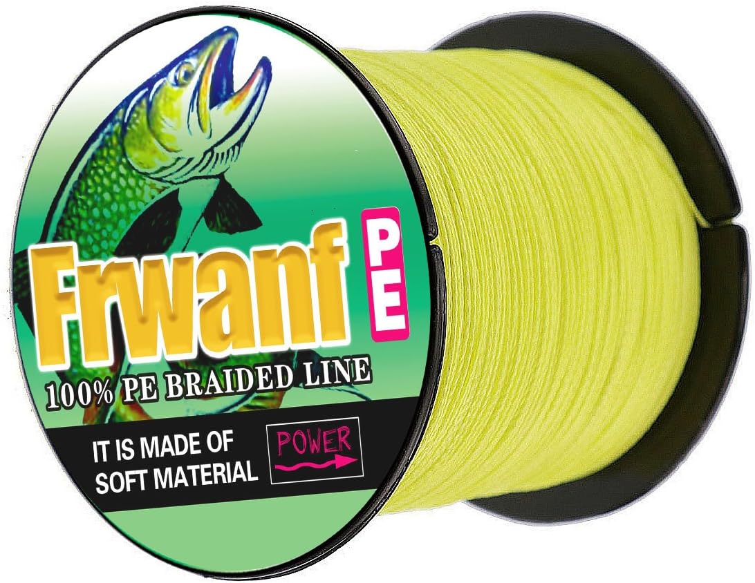 Frwanf Braided Fishing Line 8 Strands Super Strong PE Fishing String ExtremePower Braided Line for Saltwater and Fresh Water Multiple Colors, 100M/109Yds-300M/328Yds-500M/547Yds -6lb 8lb to 300lb