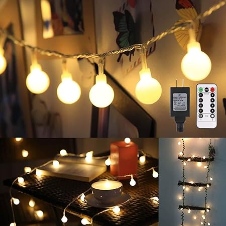 bulb string lights bedroom