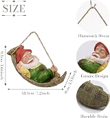 TERESA'S COLLECTIONS Garden Ornaments Outdoor Gnome Hanging 18.3cm Green view 5