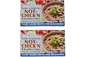 YCNO KOMBOFAN Low Sodium Vegan Chicken Bouillon Cubes - Vegan Broth Cubes, Gluten Free, No Trans Fat, Use in Soups, Stews and Pilafs (8 Cubes of Each)-(Pack of 2)