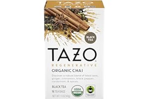 AZEKO Tazo Organic Chai Black Tea Bags, 16 Count (1 PACK)