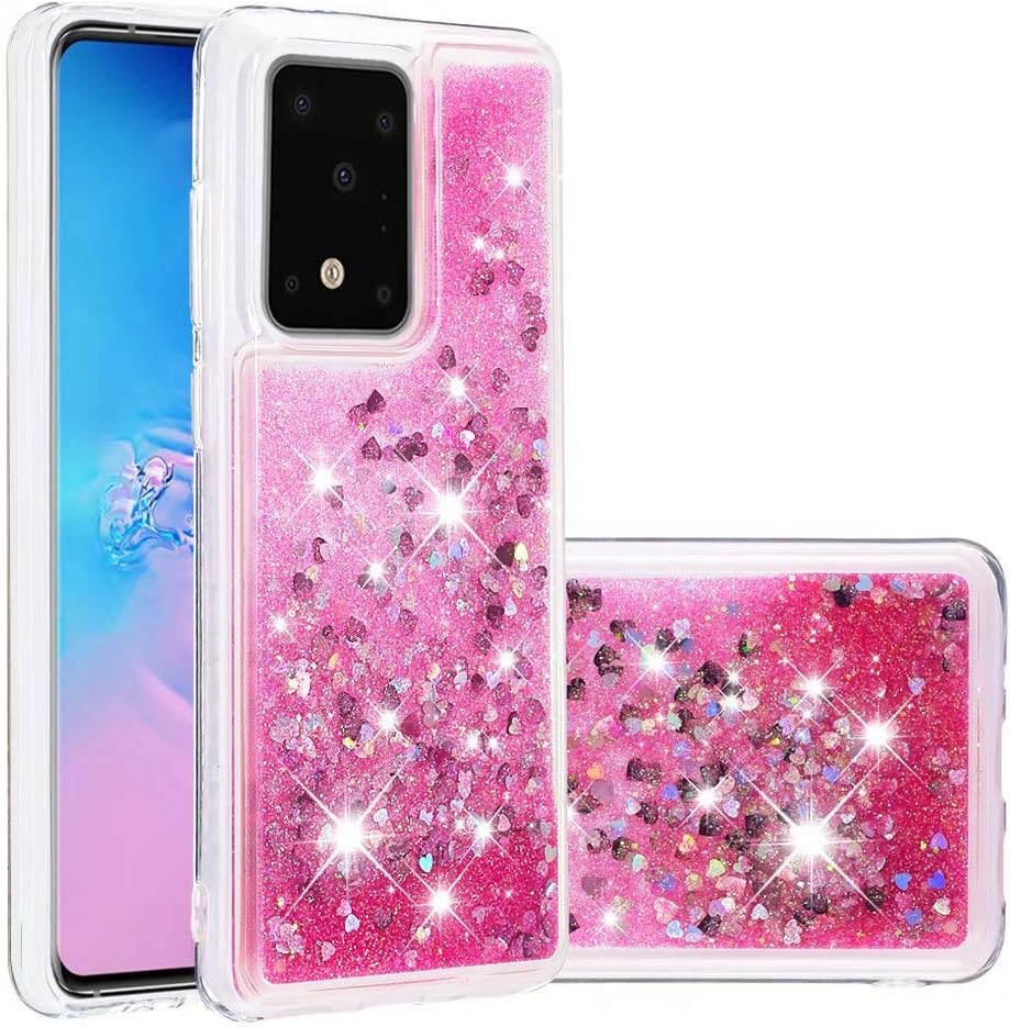 Samsung Galaxy S10 Lite Case, 3D Glitter Quicksand Flowing Liquid Bling Sparkle Cute Clear Transparent TPU Gel Silicone Shockproof Cover Protective Case Girls Women for Samsung Galaxy S10 Lite Pink