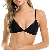 Body Glove Womens Smoothies Evelyn Solid Fixed Triangle Bikini Top Swimsuit with Adjustable 2-Way Back Detail