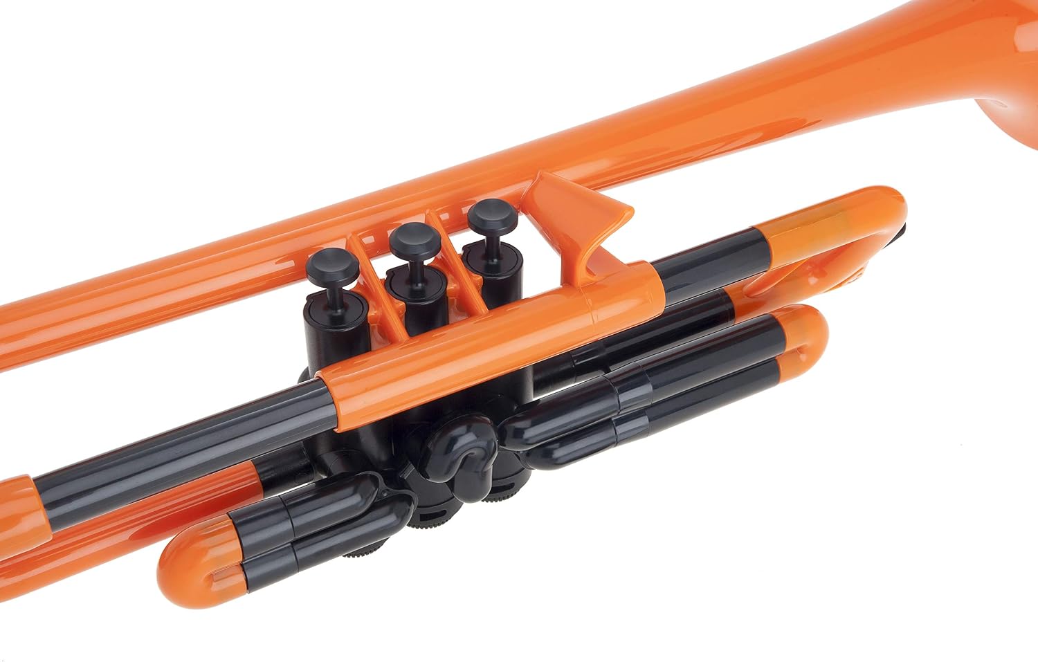 pTrumpet Plastic Trumpet with 3C and 5C Mouthpiece and Carry Bag - Bb Student - Orange - Image 4