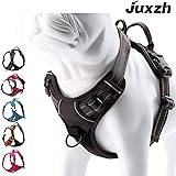 juxzh Truelove Soft Front Dog Harness .Best Reflective No Pull Harness with Handle and 2 Leash Attachments