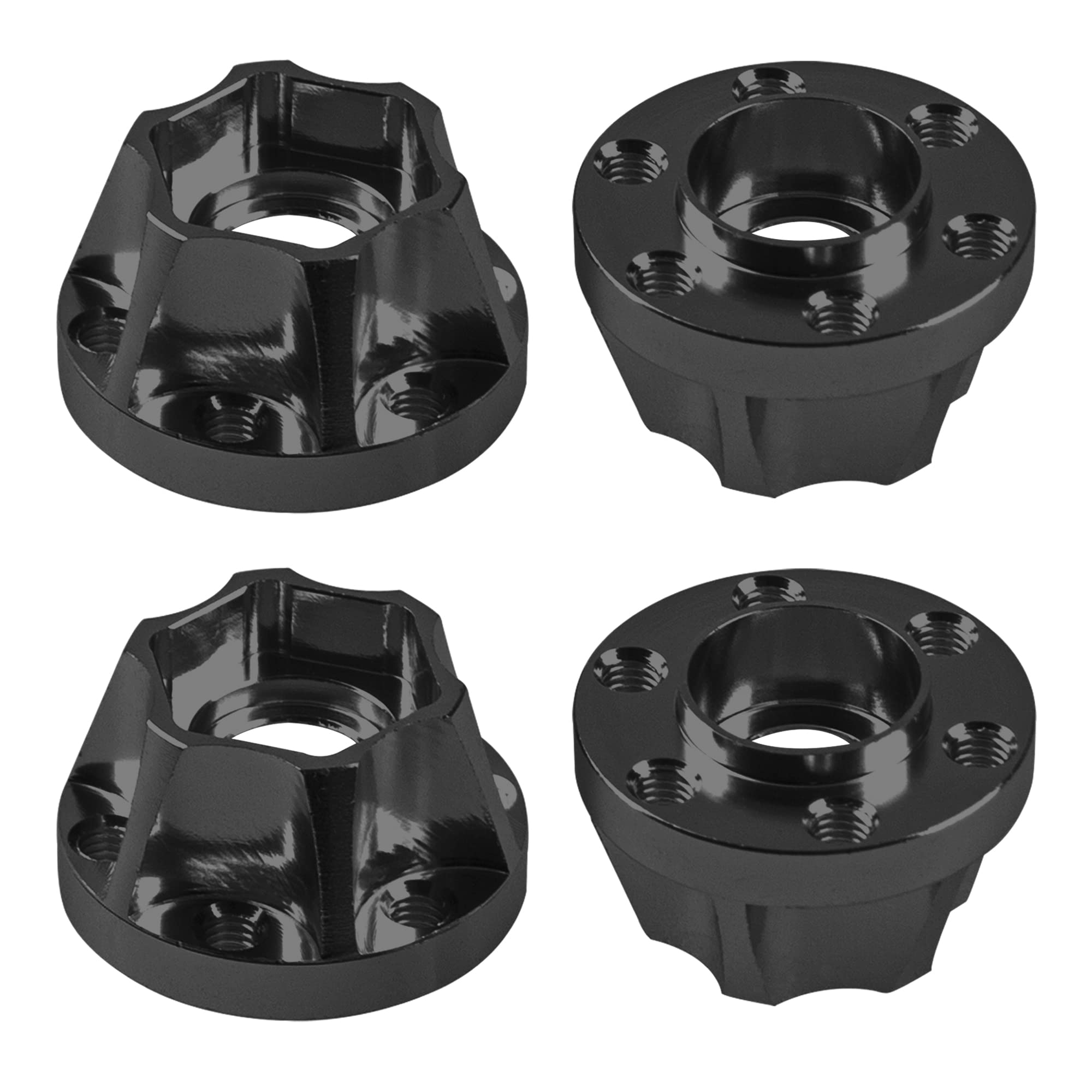 Photo 1 of Vgoohobby Metal RC 12mm Wheel Hex Hub Extension Combiner Compatible with 1.9/2.2inch Wheel Rim Axial SCX10 Traxxas TRX4 D90 1/10 RC Crawler (12mm, Black)