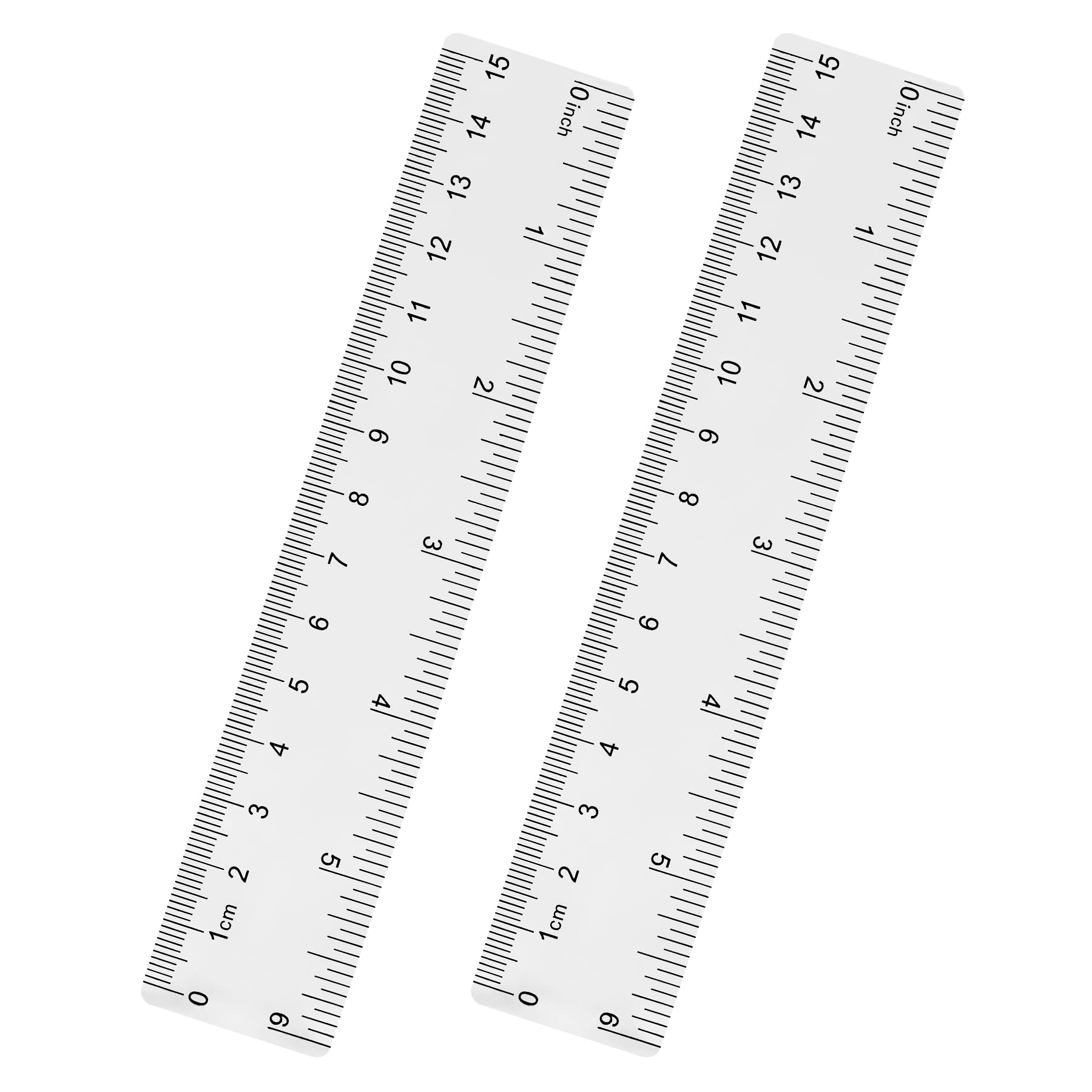 Photo 1 of Unjoo Clear Plastic 6 Inch Straight Ruler, Shatterproof With Inches and Centimeters for School, Classroom, Home, or Office (2pcs)