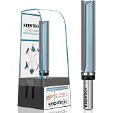 KEENTECH Flush Trim Router Bit, 1/2" Shank x 3/4" Dia x 3-1/2" Depth | Extra Long, 10X Lifespan, Pattern Bit, Top Bearing, Tungsten Carbide Tipped, Woodworking