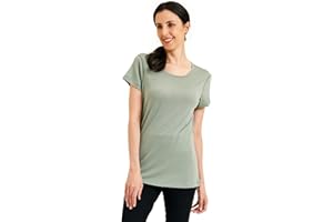 ZSOSBA METARINO 100% Merino Wool T-Shirt Women,Short Sleeve Lightweight Crew Neck Base Layer Tee Shirt for Travel,Hiking