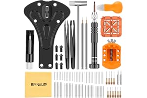 Watch Battery Replacement Tool Kit, BYNIIUR Watch Repair Kit, Watch Repair Tools & Kits, Watch Band Link Removal Kit, Watch Tools Case Opener Tool Watch Back Removal Tool Kit Battery Removal Tool