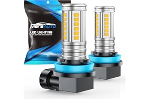 Marsauto H8 H11 Yellow Led Fog Light Bulb, 10000LM H16 H11 Led Bulb Yellow Fog Lights, 360° Illumination 600% Brightness Strong Penetration, Upgraded 60 Pcs CSP Chips H9 H8 Fog Light Bulb Pack of 2