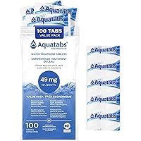 Aquatabs Water Purification Tablets, 100 Pack Varieties (1 Tablet = 1L) | Iodine & Chlorine-Free | 5-Year Shelf Life | Campin