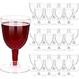 KesaPlan 75 Pcs Plastic Wine Glasses, 6oz Disposable With Stem, Stackable Goblets, Clear Reusable for Outdoor Parties, Weddin