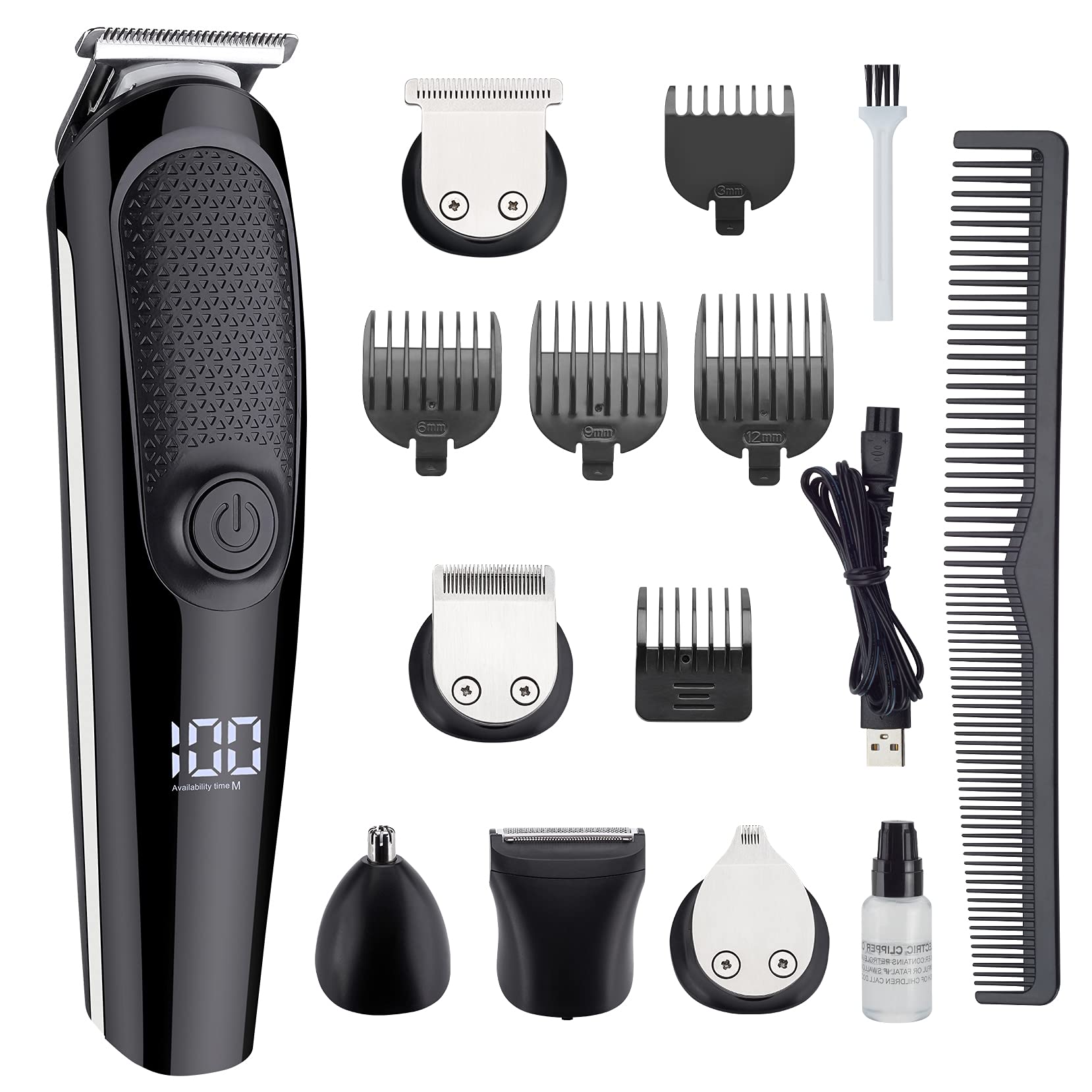 SHENGTAI 0261 Rechargeable Hair Clippers, Professional Beard Trimmer, 5 in 1 Mens Grooming Kit(ST-0261)