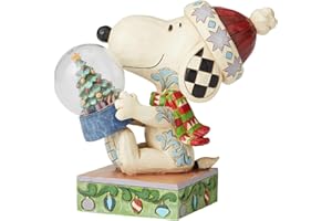 Enesco Peanuts by Jim Shore Snoopy Holding Figurine, 5.25 Inch, Multicolor