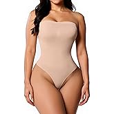 DEYUO Strapless Bodysuit Women Tummy Control Butt Lifter Body Shaper Seamless Mid Thigh Jumpsuit Tops with Removable Straps