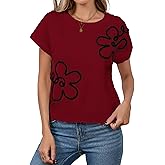 Libsorge Womens Cute Flower Cap Sleeve Sweater Vest Spring 2025 Lightweight Ribbed Knit Crewneck Knit Top