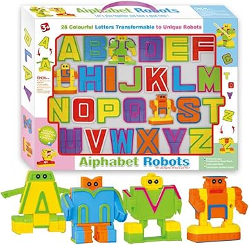 Cyeah Alphabet Robot Toys for Preschool Kids Education 26 Pieces