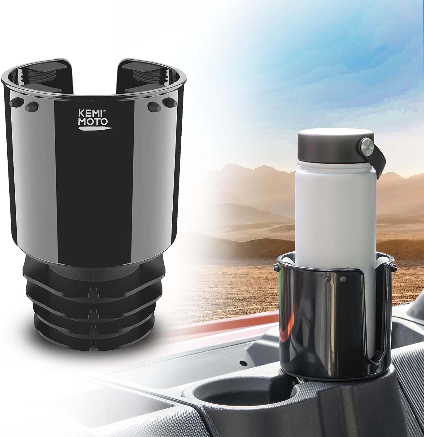 kemimoto Cup Holders for 18-40 OZ Bottles, Large Cup Holder Adapters Fit for Universal Car Cup Holder, Bottle Holders Compatible with UTV, Vehicle, RV, Golf Cart: Automotive