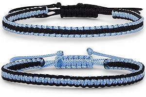 by Isla Jewelry 2 Pcs Red Black Color Matching Bracelets for Best Friends and Couples Gift for Her Him Birthday Boyfriend Girlfriend Besties Friendships