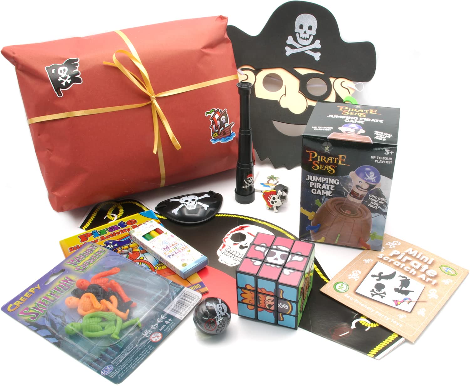 Brimtoy Pre-Wrapped Pirate 12 layer Pass the Parcel game - Birthday Party unisex game - 3years upwards - Each layer has a Pirate themed gift with final layer as the main gift