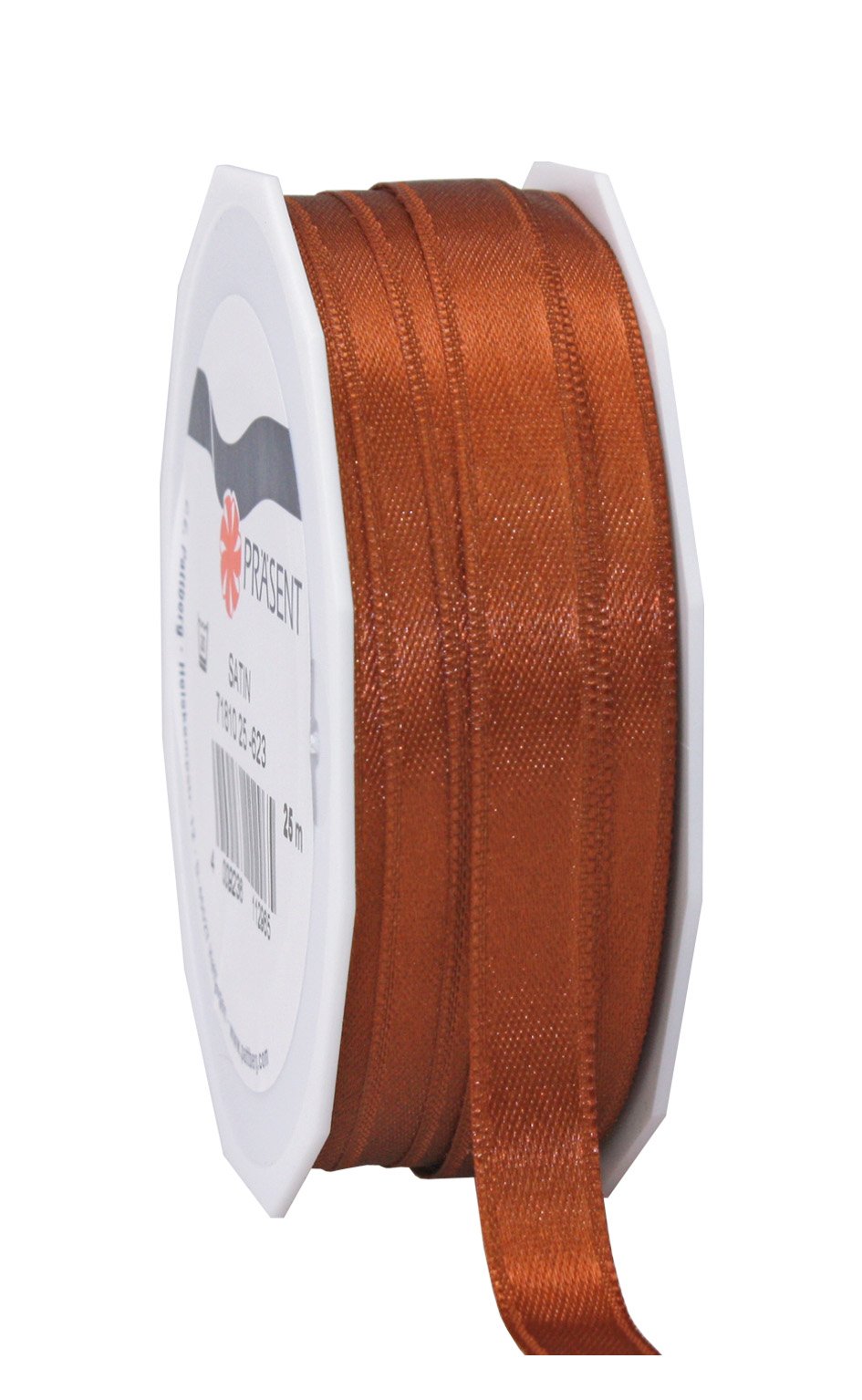 C.E. Pattberg SATIN cinnamon (brown) gift ribbon, 27 yards for Wrapping Gifts, 0.39 inches width, Ribbon for Decorating & Crafting, Decorative Ribbon for Gifts, for every occasion — image 1
