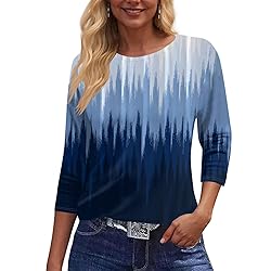 LPIGOH 3/4 Length Sleeve Womens Tops Dressy Casual