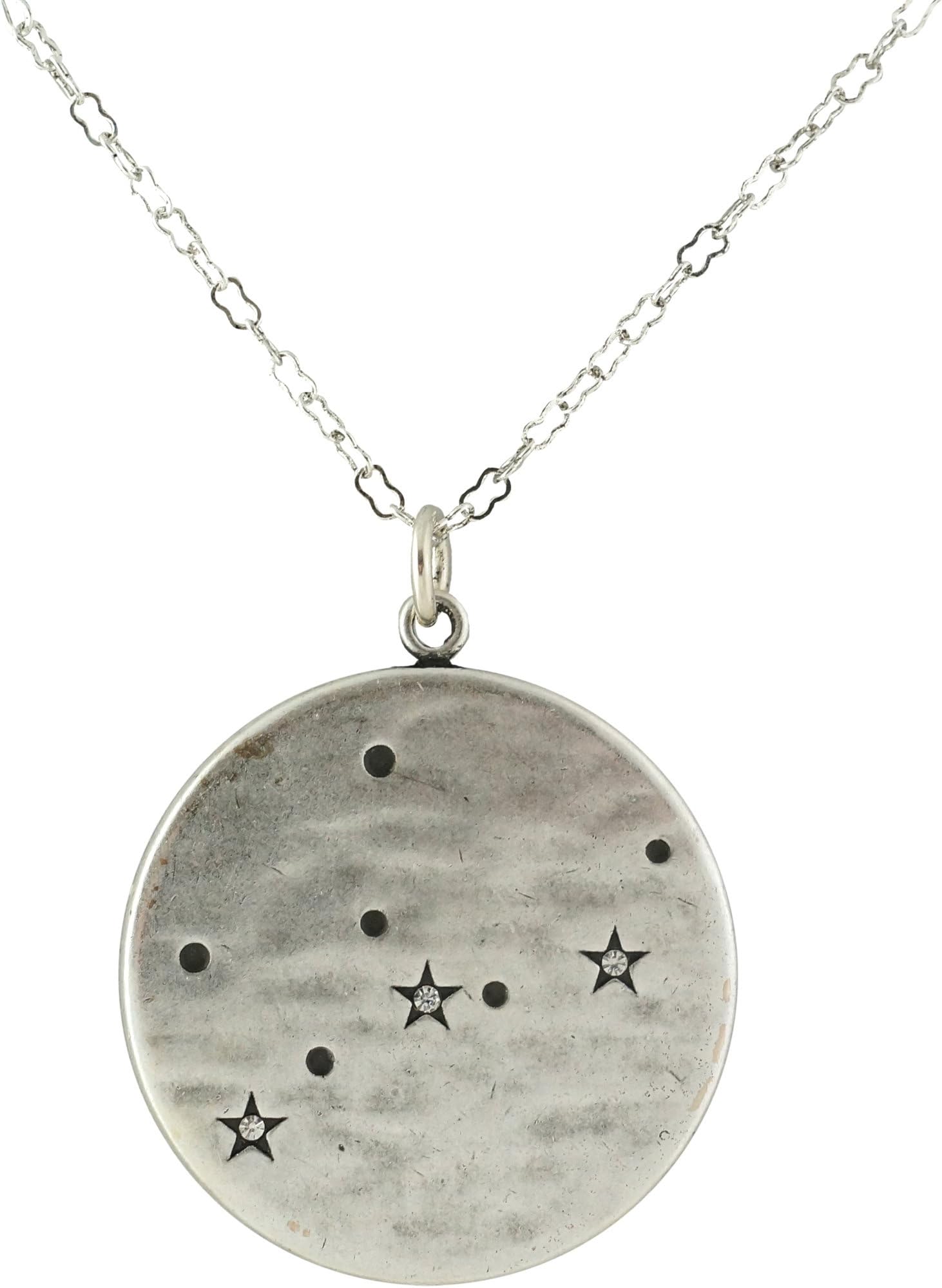 Beaucoup Designs Silver Constellation Necklace with Medallion (Virgo)
