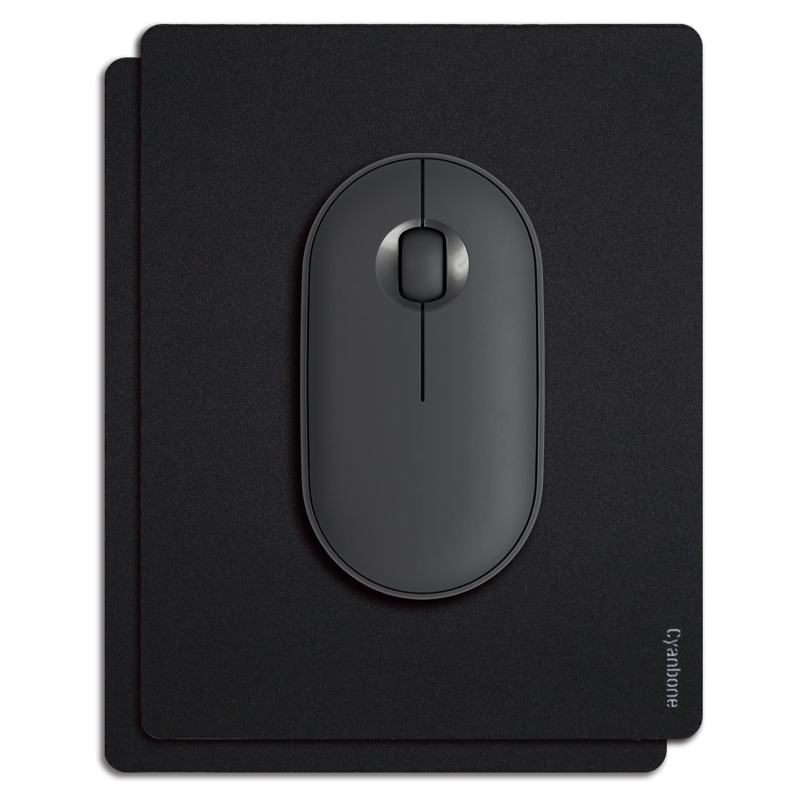Photo 1 of Cyanbone Mini Mouse Pad Small Size 2 Pack, Portable Mouse Pad for Laptop Waterproof, Cute Travel Mousepad Black with Non Slip Rubber Base for Wireless Mouse - 5.5 x 7 Inch
