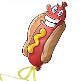 aGreatLife Huge Hotdog Kite: Best Kite for Kids - Launches at the Slightest Breeze - Highly Durable Easy Flyer - with Free String, Spool and eBook - Perfect for Beach Games and Outdoor Activities