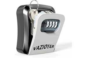 Vazioyar Key Lock Box for Outside, Portable Waterproof Wall Mounted Resettable 4-Digit Combination Key Storage Lockbox, 5 Keys Capacity Key (Without Shackles)