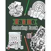 Casino Coloring Book: Playing cards & Machine Jackpot to color for Teens & Adults | 25 beautiful pages to color