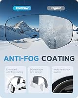 Findway Kids Ski Goggles OTG Anti-Fog UV Protection Silver view 6