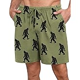SWOMOG Mens Pajama Shorts Sleep Shorts Modal Soft Loungewear Bottoms with Button Fly & Drawstring & Pockets