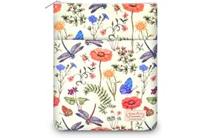 E-WEICHEN 9''x11'' Book Sleeve with Zipper Book Cover for Book Lovers Book Pouch Book Protector Pouch Book Covers for Hardcover Washable Multifunctional Book Sleeves Dragonfly