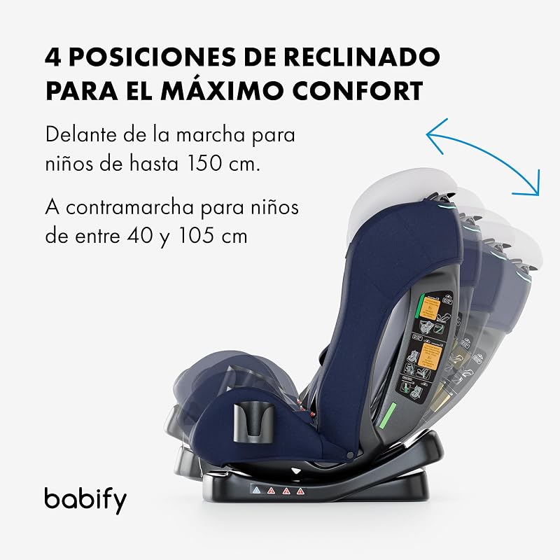 Assento de carro para bebê babify, assento de carro grupo 0 1 2 3 para crianças de 40 a 150 cm, assento de carro de viagem ajustável 3 em 1, assento de carro portátil confortável e durável para bebês e crianças