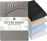 IR Imperial Rooms King Size Fitted Sheet Extra Deep Grey Microfiber view 1