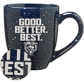 Rico Industries NFL Football Chicago Bears "GOOD. BETTER. BEST." Navy 16 oz Team Color Laser Engraved Speckled Ceramic Coffee Mug