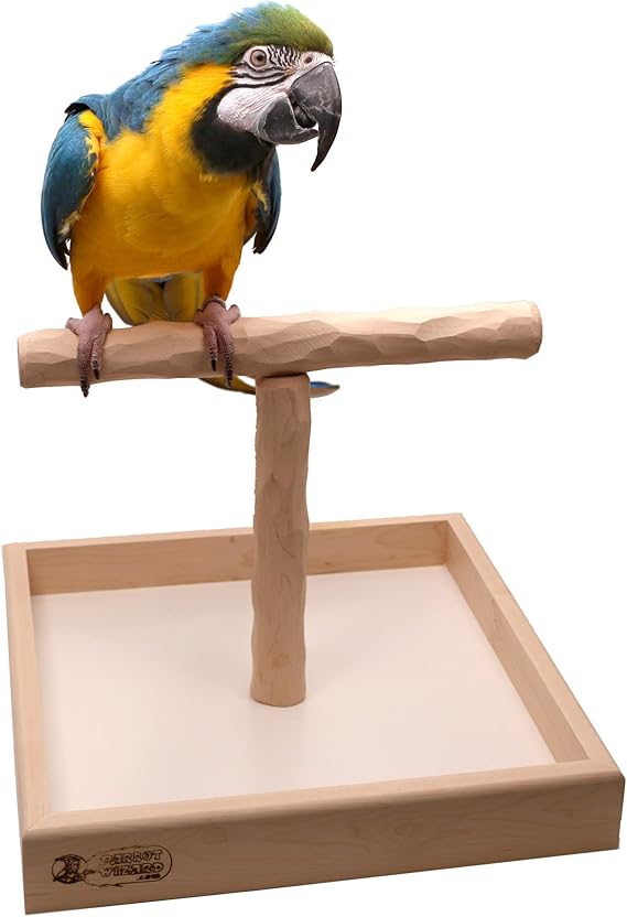 Deluxe Hardwood Large Tabletop NU Perch Parrot T Perch