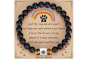 TONY & SANDY Dog Memorial Gifts, Pet Sympathy Rainbow Bridge Pet Memorial Bracelet for Men Women Girls Who Loss of Beloved Dog Cat