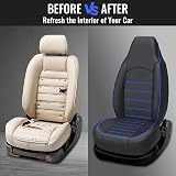 AUTOYOUTH Universal Front Car Seat Covers Pair Waterproof Faux Leather Airbag view 3