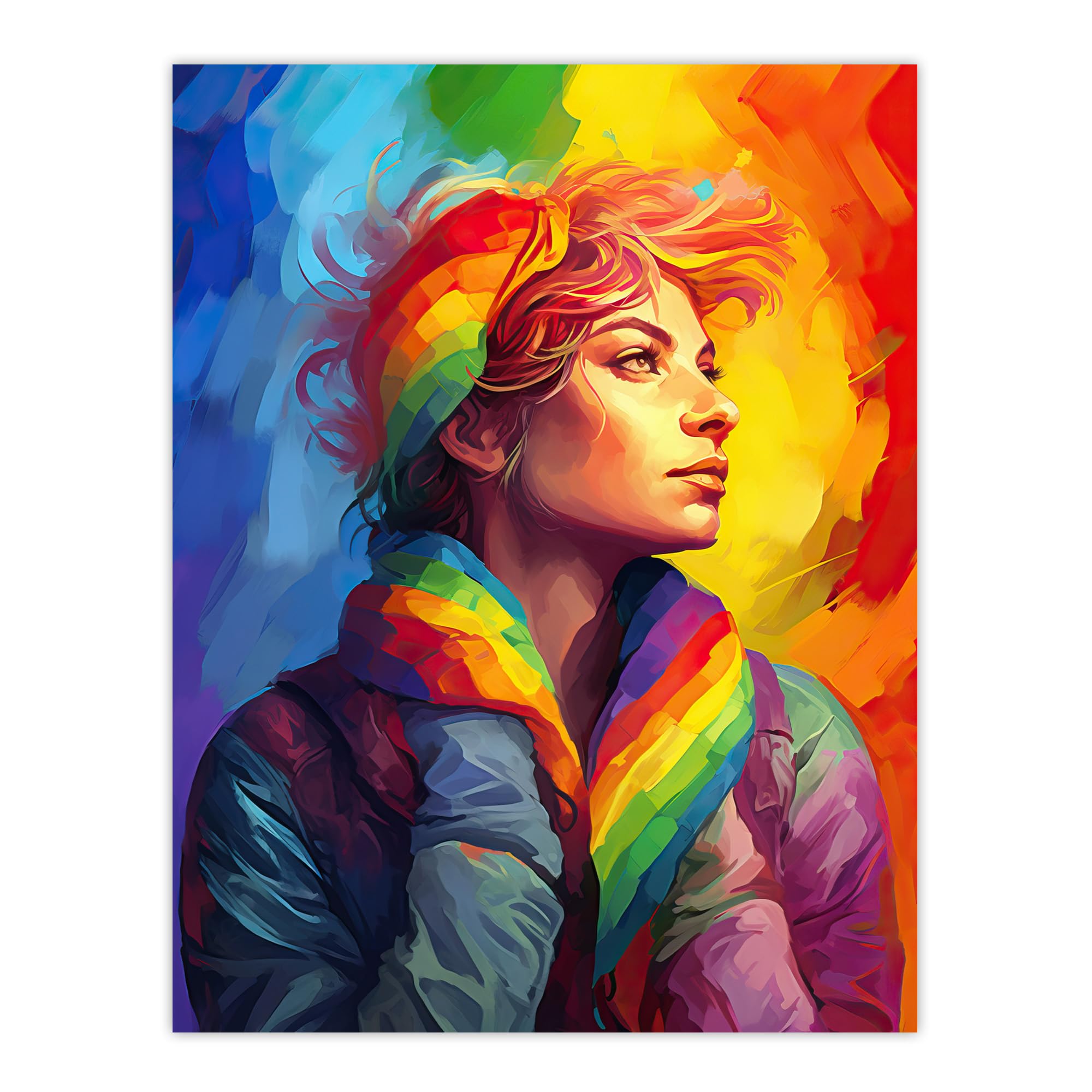 Artery8 Pride In Pride LGBTQIA Rainbow Inclusive Contemporary Artwork Extra Large XL Wall Art Poster Print