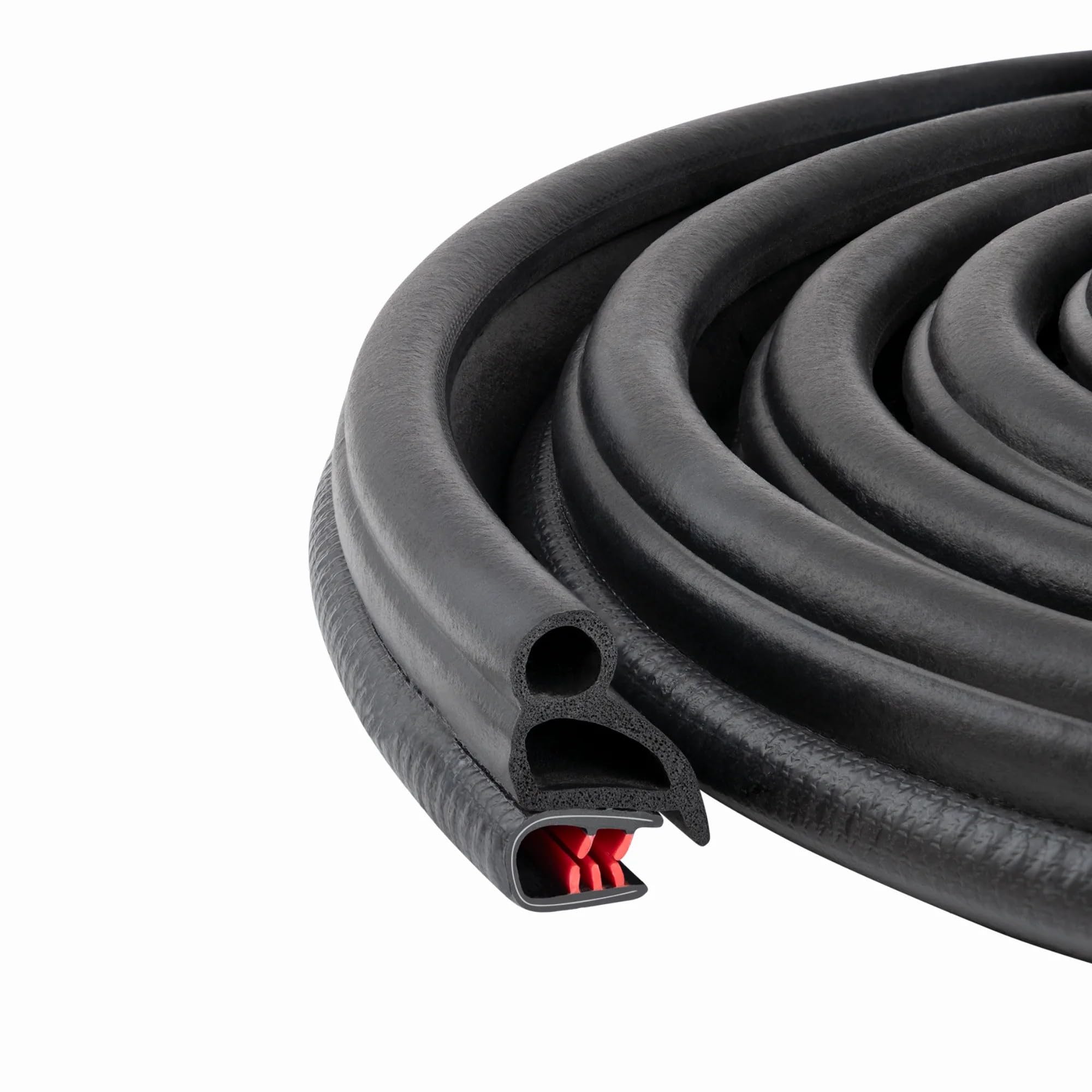 Photo 1 of Black Door Rubber Seal Large Grip Range 61/64" Bulb Height x 17/64 Grip Range x 43/64" U Height (30 Feet)