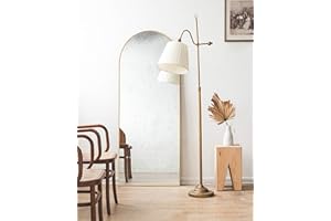 TinyTimes 65''x22'' Full Length Mirror, Arched Floor Mirror with Stand, Body Wall Modern & Contemporary Wood Frame- Gold