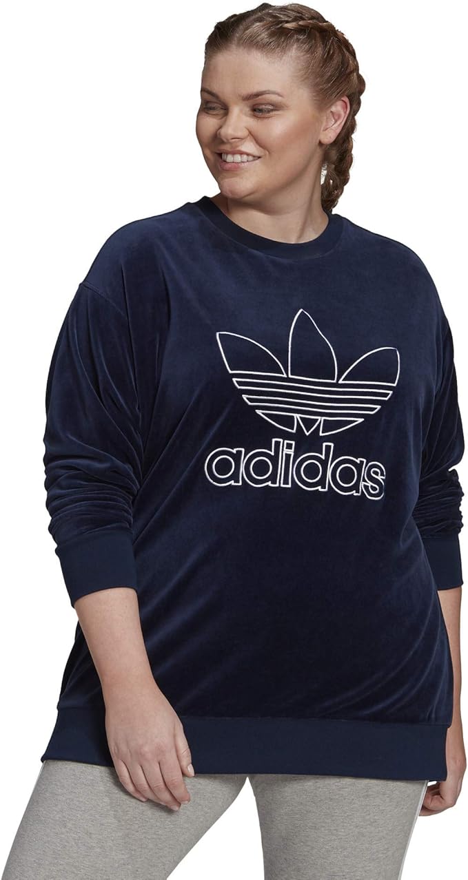 adidas velour crew sweatshirt
